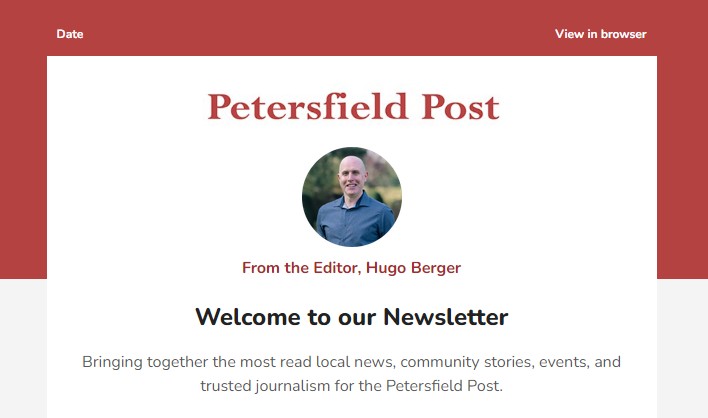 Petersfield Post newsletter sample