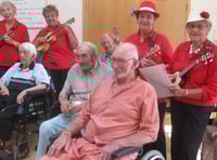 Ukulele's hit right note at sing-a-long in Petersfield Hospital