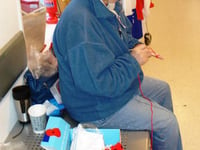 Kristina’s crocheted creations were in demand as she raised cash in Petersfield for the Poppy Appeal