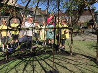 Petersfield Infant School pupils help to create living willow dome