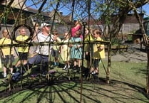 Petersfield Infant School pupils help to create living willow dome