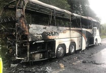 Coach fire led to A3 traffic delays