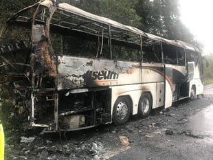 Coach fire led to A3 traffic delays