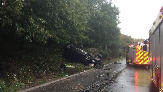Driver walked away after car overturned on A3 | petersfieldpost.co.uk