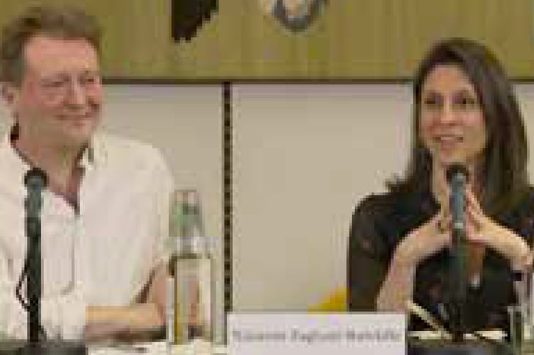 Nazanin Zaghari-Ratcliffe speaks at her press conference following her release after six years in prison in Iran