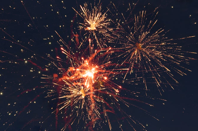 Platinum Jubilee fireworks in Binsted on June 2nd 2022.