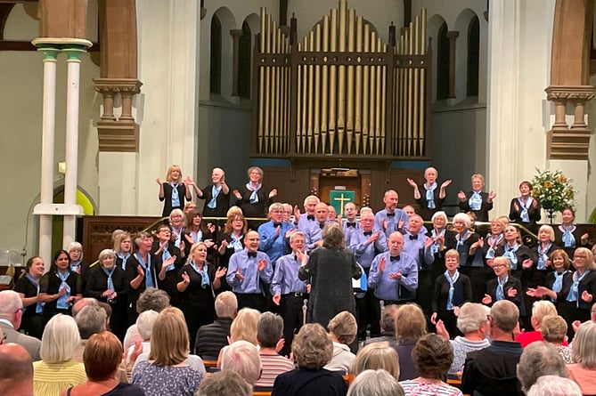Farnham Voices Together choir sings at the Spire Church in Farnham on June 25th 2022.