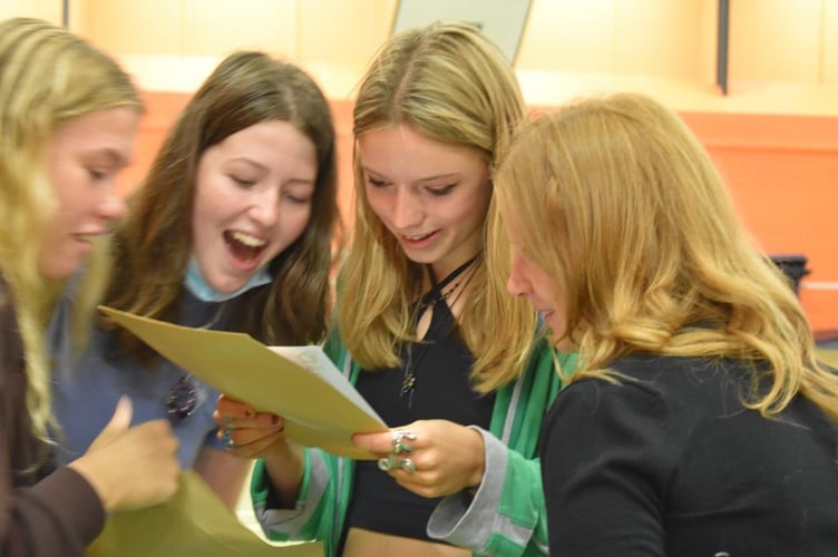 TPS students opening their GCSE results in 2019