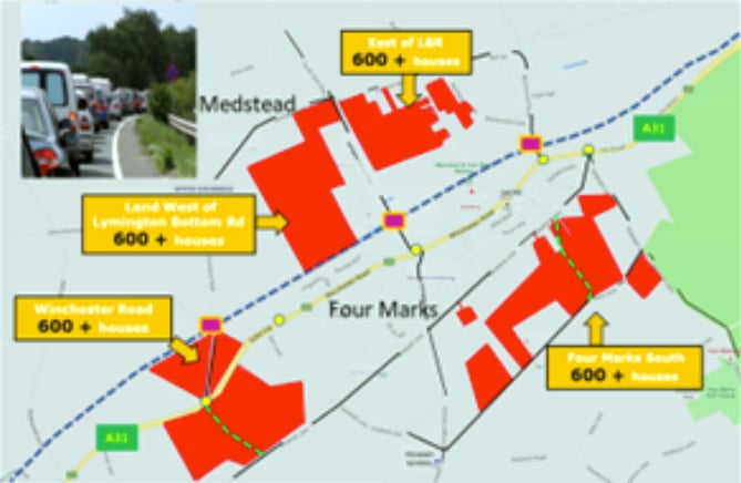 Potential housing sites in Medstead and Four Marks, October 2022.