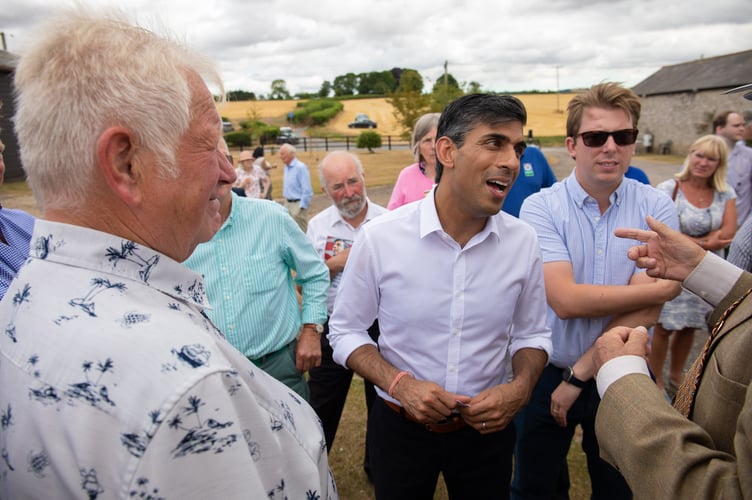 Rishi Sunak visited East Hampshire Conservative members and MPs at a farm near Ropley in July to harvest votes for his last push to be prime minister