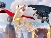 Superman and super dog fight crime in film showing in Bordon