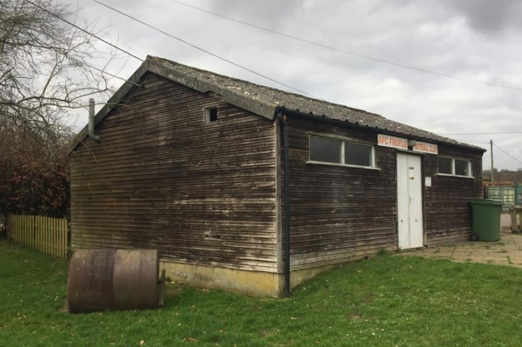 AFC Froyle football pavilion, now demolished.