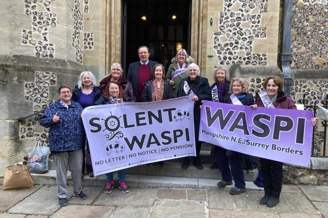 WASPI campaigners after Hampshire County Council passed the motion