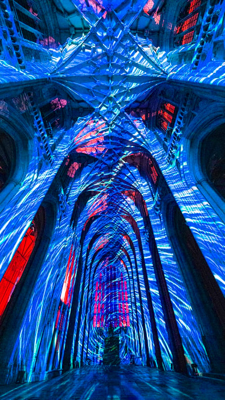 Lux Muralis at Winchester Cathedral, Christmas 2022.