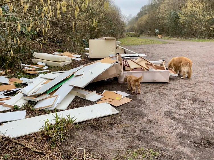 The waste was dumped late last week at the start of the Meon Valley Trail in West Meon