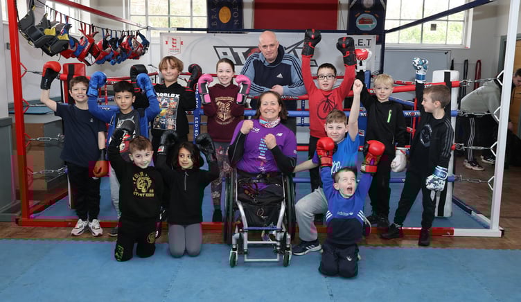 Three-times Paralympic medallist Rachel Morris at Atomic Boxing Club at Brambleton Hall in Wrecclesham