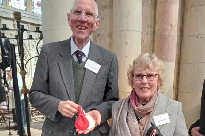 Jane Eckles and Robert Parker represented the people of the Church of the Good Shepherd, Four Marks, at this year’s Royal Maundy Ceremony at York Minster