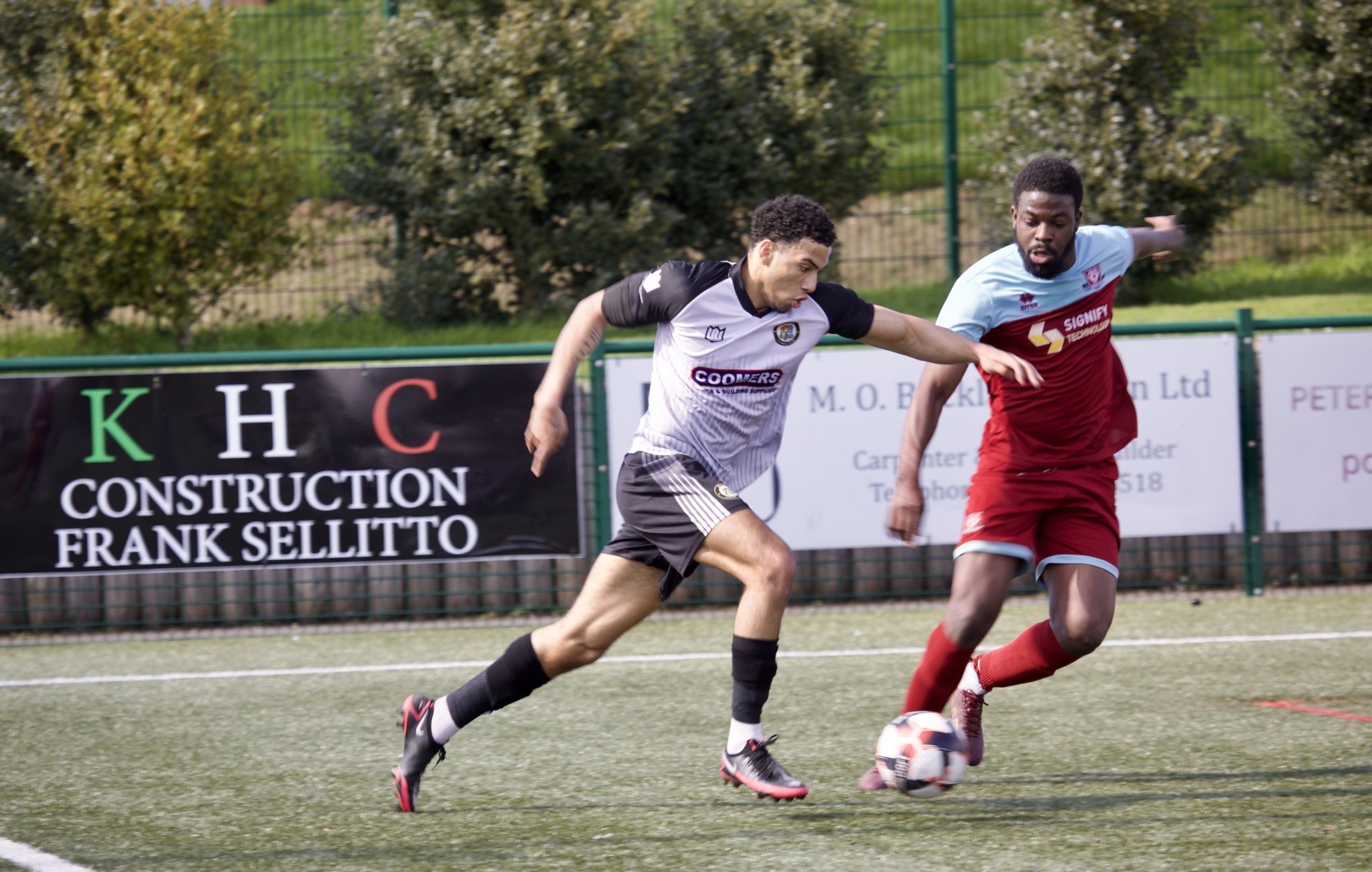 Louis Russell in action against AFC Croydon Athletic