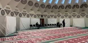 Inside Tilford's Mubarak Mosque during the holy month of Ramadan