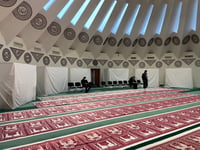 Inside Tilford's Mubarak Mosque during the holy month of Ramadan