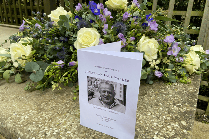Petersfield Post reporter Jon Walker's funeral was held at The Oaks Crematorium in Havant on Monday