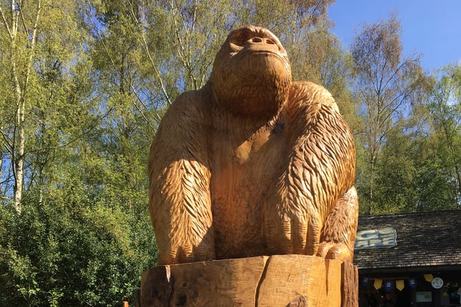 Alice Holt’s ape joins other wooden sculptures in the woodland including a new Gruffalo, Mouse and Gruffalo’s Child