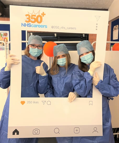 Alton College students promote the 350+ NHS Careers programme
