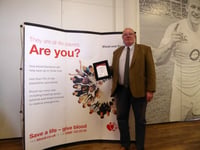 Man who first gave blood in exchange for beer joins '100 donor' club