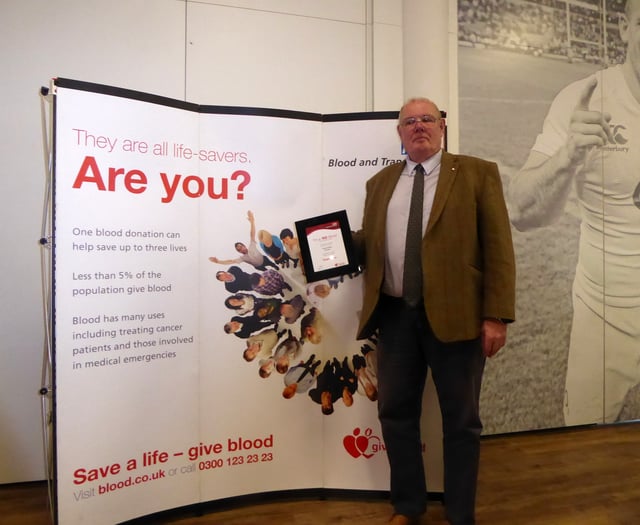 Man who first gave blood in exchange for beer joins '100 donor' club