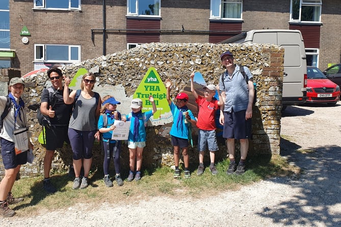 1st Camelsdale Scouts 'Downs in a Day' Challenge – made it to the YHA at Truleigh Hill