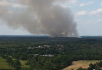 Fire crews tackling huge wildfire on the Longmoor Ranges near Bordon