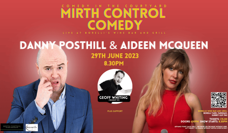 Live comedy returns to Borellis Wine Bar in Farnham this weekend