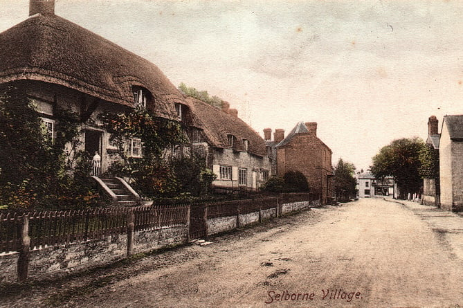 An undated postcard of the main street through Selborne village, probably dating back more than 100 years