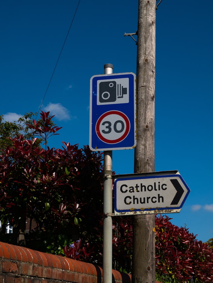 A speed camera sign