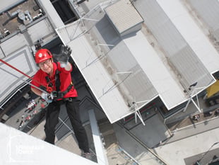 Teachers from Eggar's School in Holybourne abseil down Spinnaker Tower