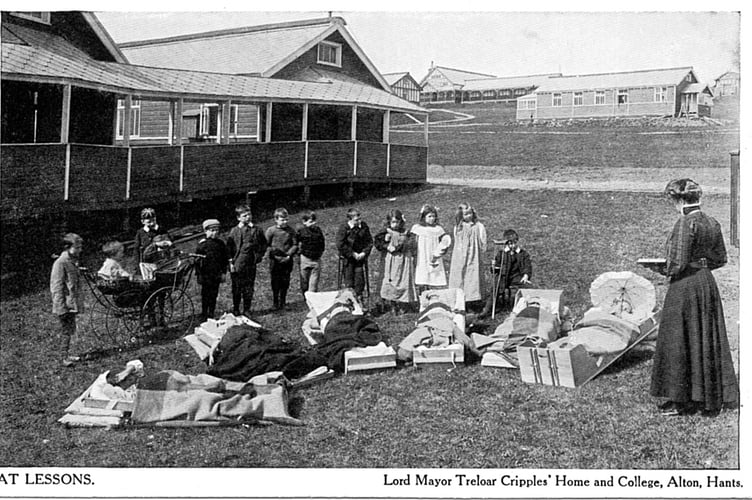 The former Princess Louise Hospital at Chawton Park, Alton, was reopened in 1908 by Sir William Purdie Treloar as a hospital for children with non-pulmonary tuberculosis (TB)