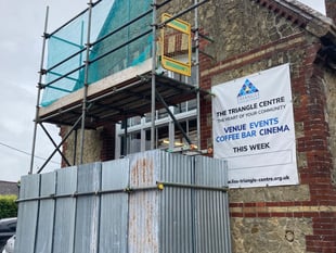 Urgent repairs currently taking place at The Triangle Centre in Liss