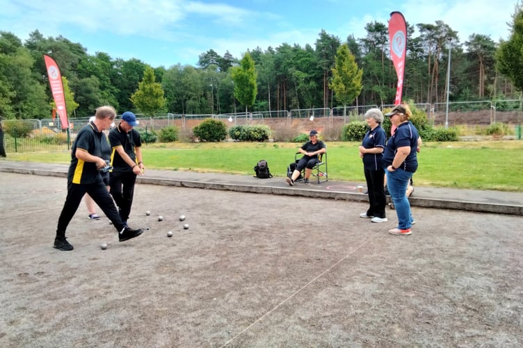 Action from the Southern Counties Petanque Association competition hosted by Bordon Petanque Club