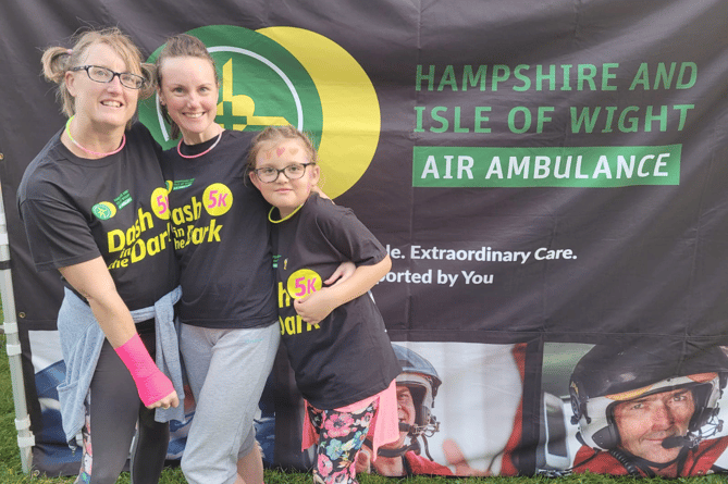 Aldershot mum Jenny will be leading the pack at Hampshire and Isle of Wight Air Ambulance's night-time 5k fun run Dash in the Dark, to say thank you for saving her three-year-old son