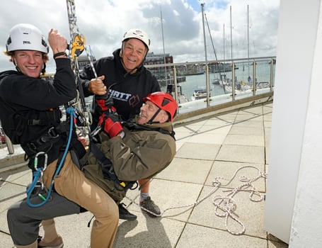 Peter the Great: Cheers as 92-year-old makes abseiling tribute to son ...
