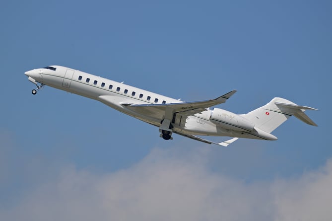 If Farnborough Airport's expansion is approved, aircraft with a take-off weight up to 55 tonnes such as this Bombardier Global 7500 will be able to fly from Farnborough unrestricted. Currently, the airport can only operate 1,500 flights weighing more than 50 tonnes per year