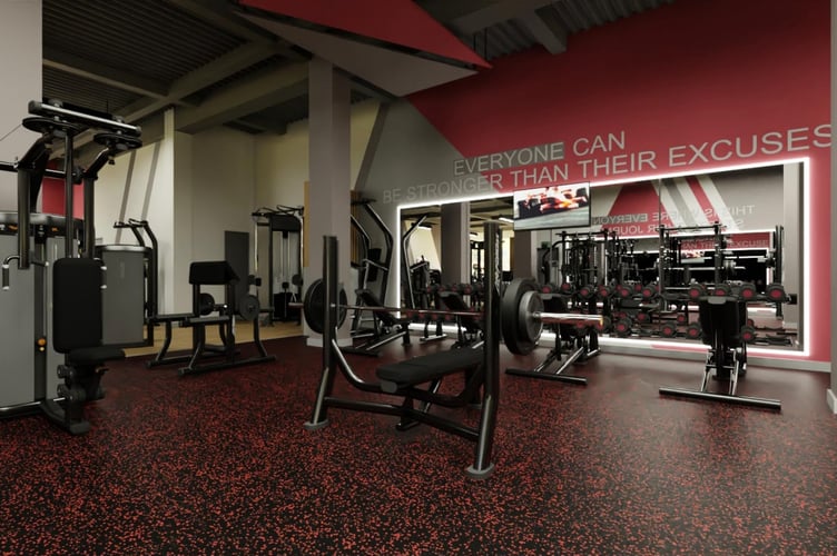 A CGI-generated image of Everyone Active’s new gym at Farnham Leisure Centre