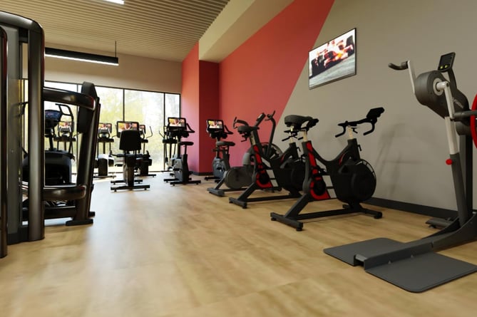 A CGI-generated image of Everyone Active’s new gym at Haslemere Leisure Centre