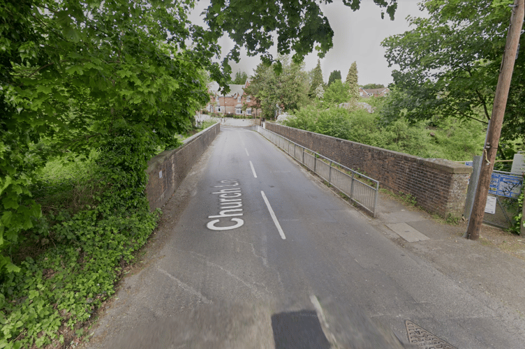 The Church Lane railway bridge in Haslemere