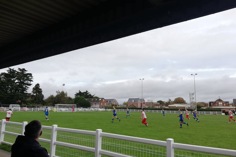 Action from Petersfield’s 5-0 win at Lymington