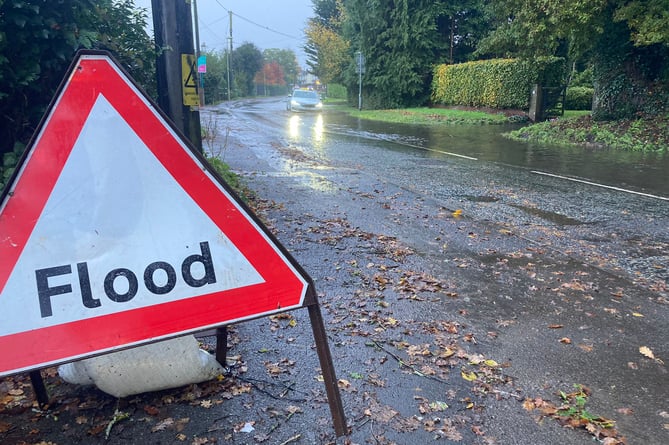 Flooding on the Liphook to Lindford Road