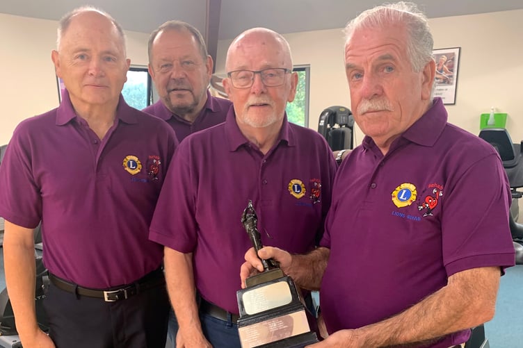 Alresford’s Odd Balls – captain Gordon Adams, Nick Callaway, Richard Lucas and Raymond Coleshill – winners of Alton Lions Club’s golf tournament at Test Valley Golf Club on August 9th 2023.