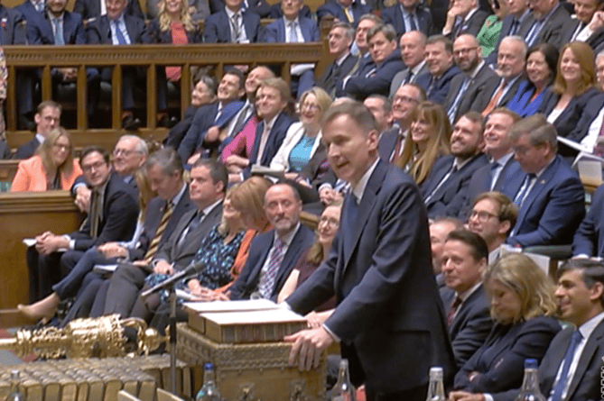 Chancellor Jeremy Hunt delivers his autumn budget statement in the House of Commons