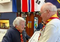 Mon Spiers rewarded for 50 years of service to Scouting in Alton