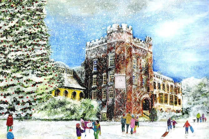 Farnham Castle at Christmas.